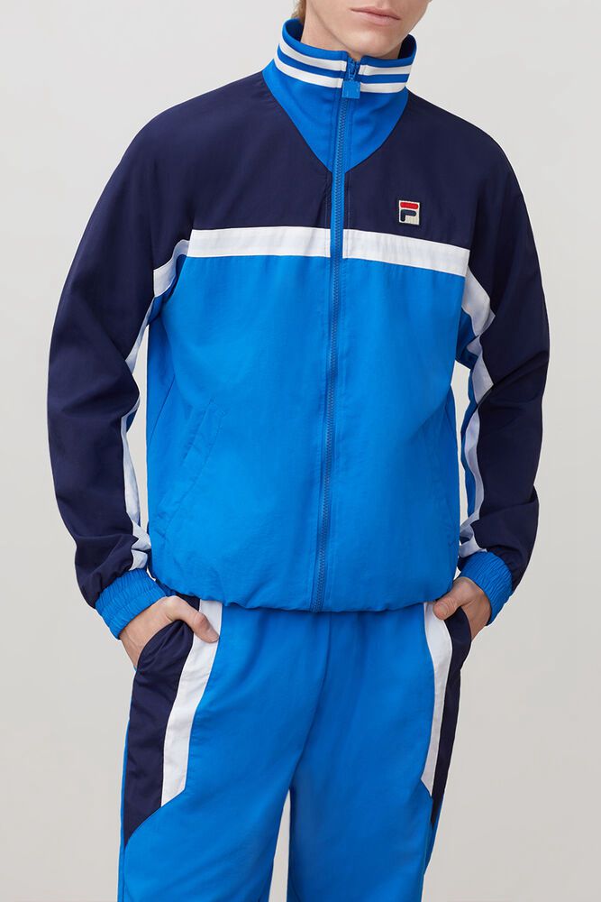 Fila Jacket Diego Track Mens Blue - India FRP-872510